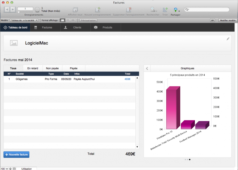 facture client filemaker pro